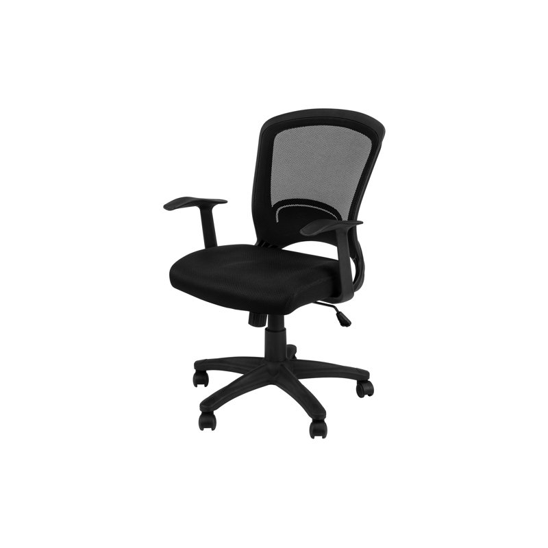 Black Mid-Back Ergonomic Office Chair with Mesh Fabric, Adjustable Height and Swivel Base