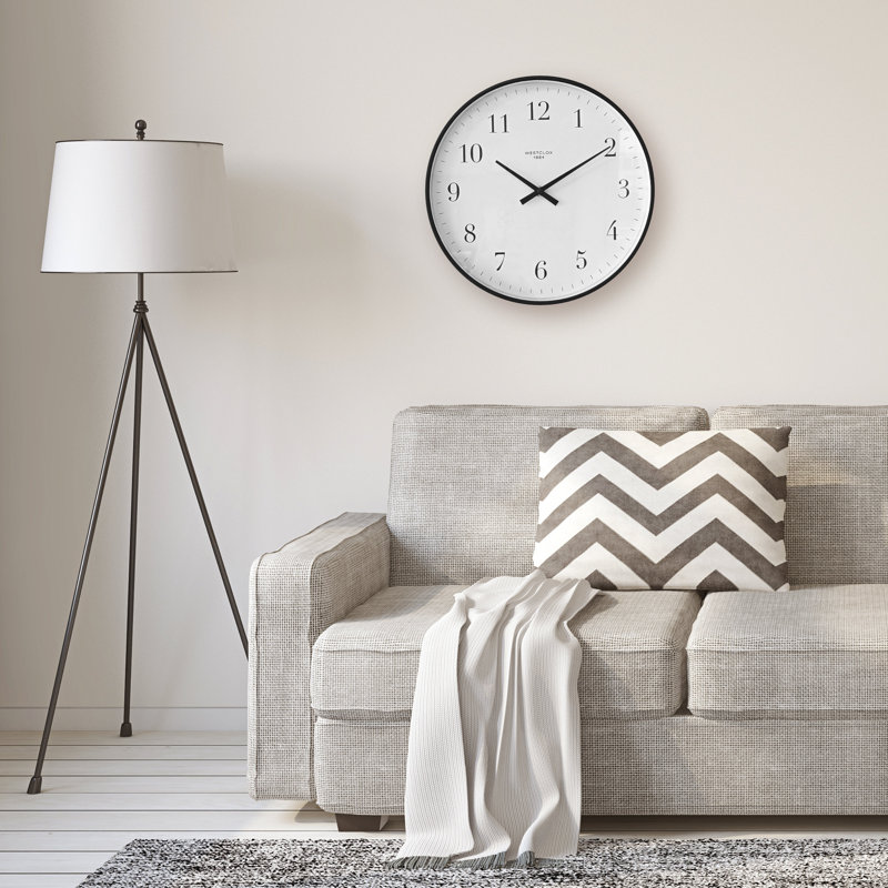 12" Black Wall Clock, Black