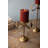  Brass Candle Holders – 13" Tall Pillar Stands with Bows Set of 3