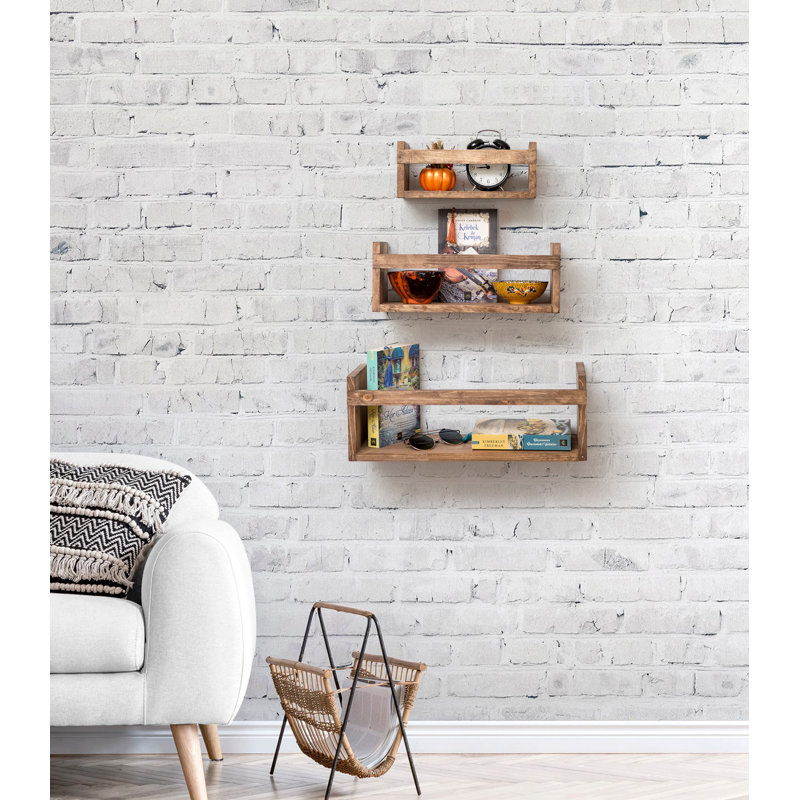 Tablette flottante en bois massif 3 pièces Westwood