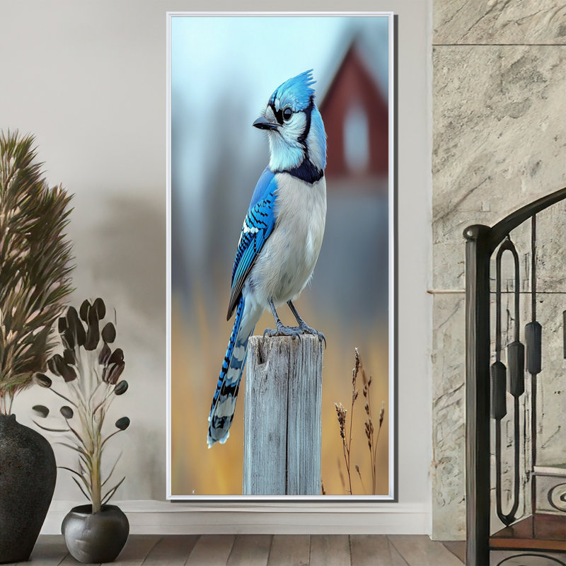 Evesham - animaux, art mural, salon, H 60 po x l 28 po, Impression encadrée flottante, Blanc