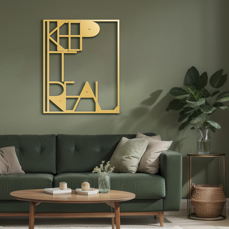 Décoration murale en métal, H 12 po x l 10 po x P 0,05 po, Or