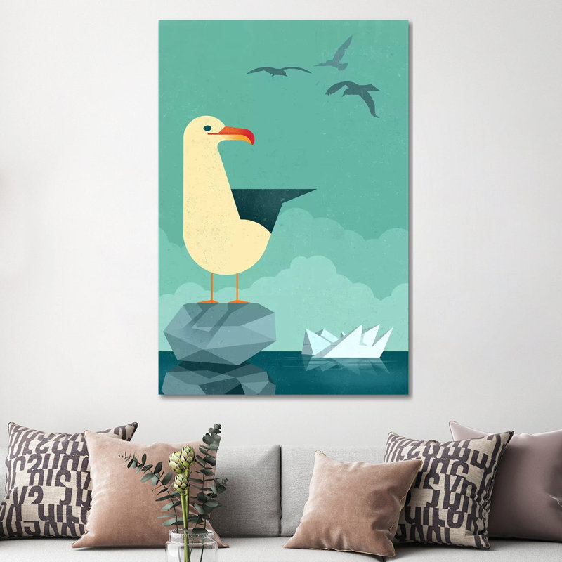 Seagull by Dieter Braun - Print on Canvas, 152.5 cm H x 101.5 cm W x 3.175 cm D, Wrapped Canvas