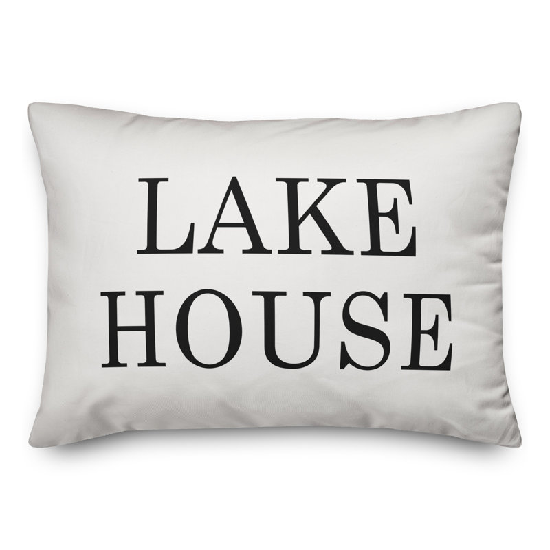  Lake House Outdoor Rectangular Pillow Cover & Insert, White/Black
