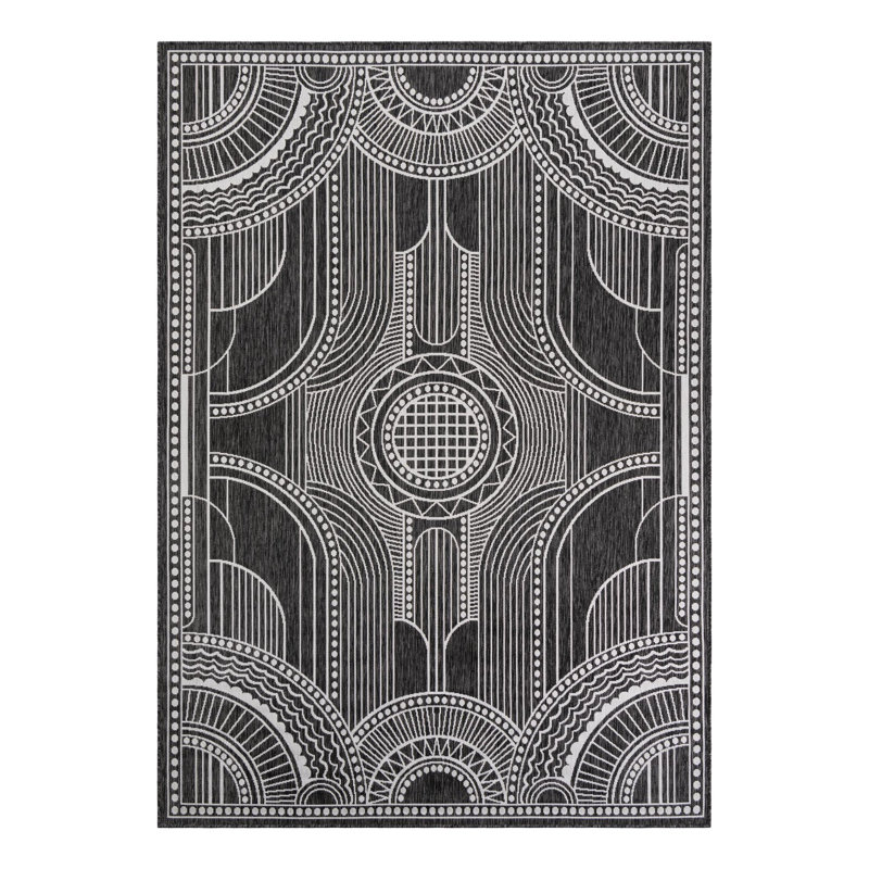 Tapis d'extérieur traditionnel intérieur / extérieur, Rectangle 7 pi 1 po x 10 pi