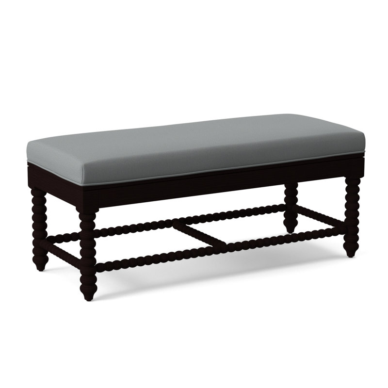 Lind Island Upholstered Bench, Tropical Foliage; 0505-64, Java Finish
