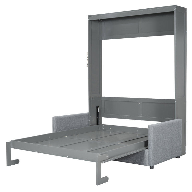 Lit escamotable double pleine grandeur avec coussin, Gray