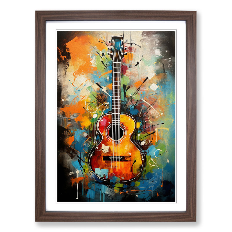 Guitar Gestural Art - Framed Print