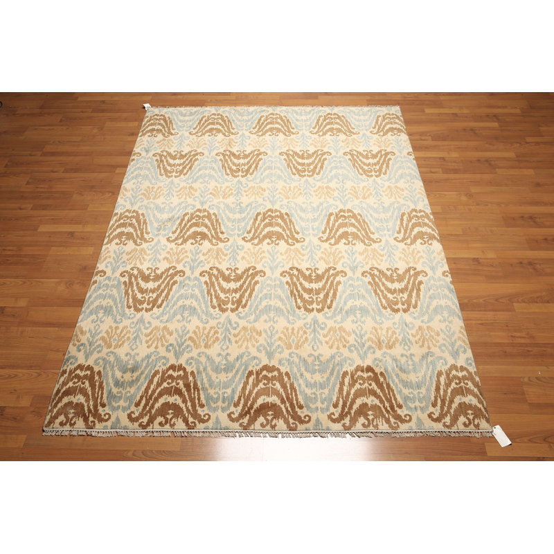 Tapis beige/bleu en laine Sauceda