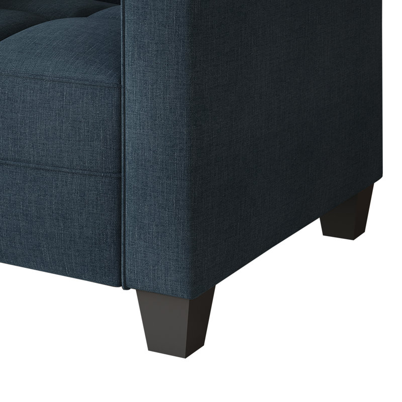 Chaise rembourrée en velours Olivia, Bleu