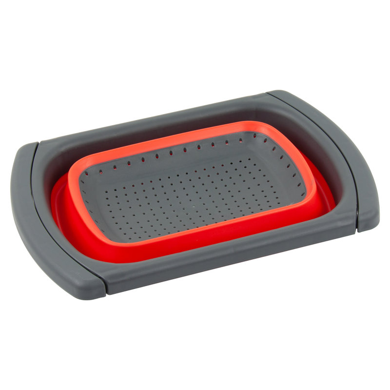 SQ Professional Silicone Over The Sink Strainer, Red