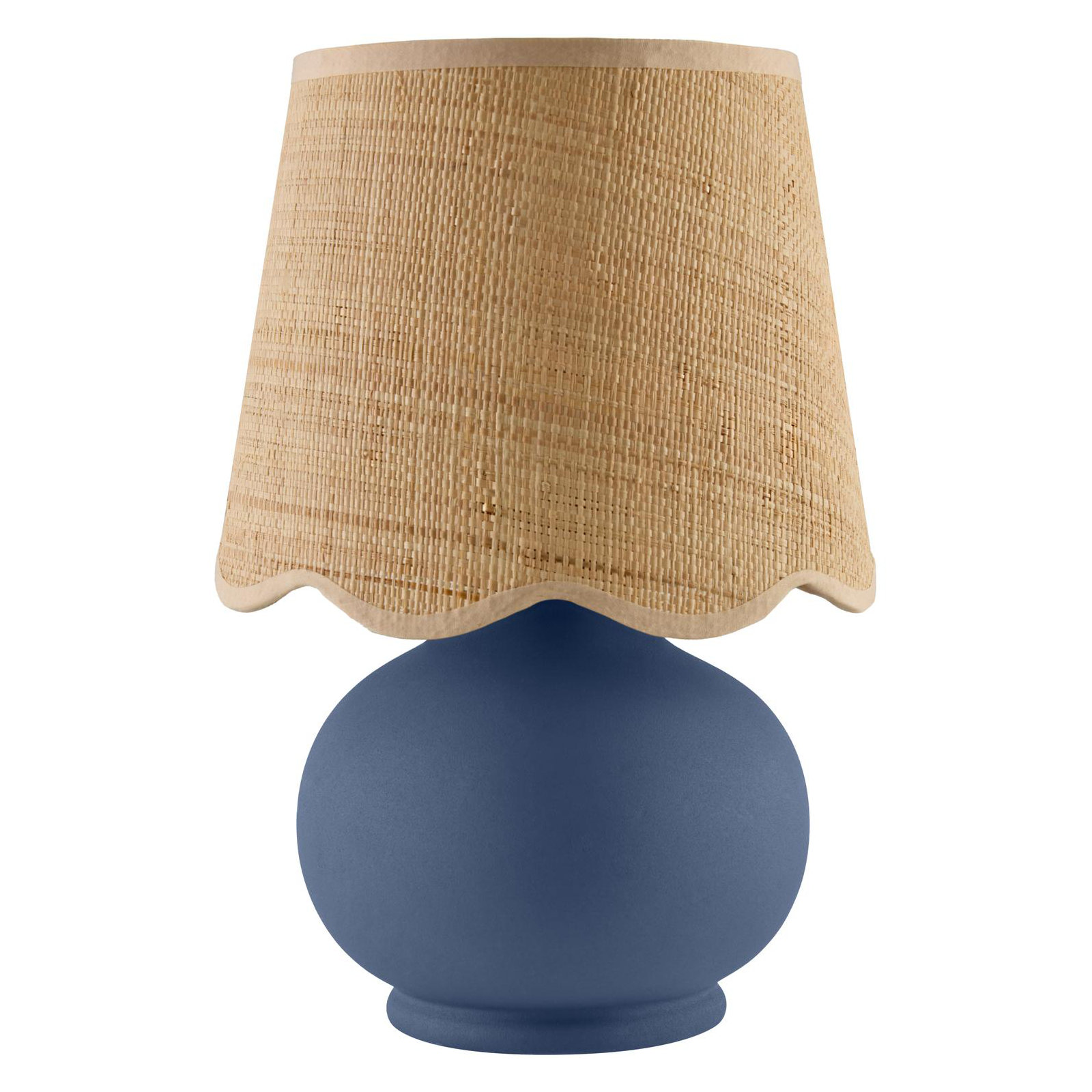 Momsen Scallop Shade Matte Lamp, Blue, Natural, 13"H x 8"W x 8"D
