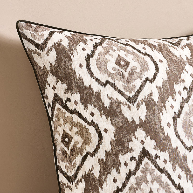 Suri Geo Cushion Geometric Square Cushion, Beige