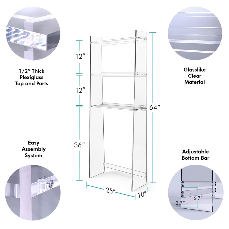 Rangement au-dessus de la toilette incliné