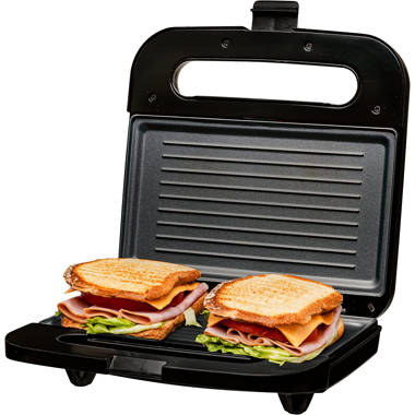 Salton 8.75'' Non Stick Electric Grill Sandwich Maker with Lid & Reviews