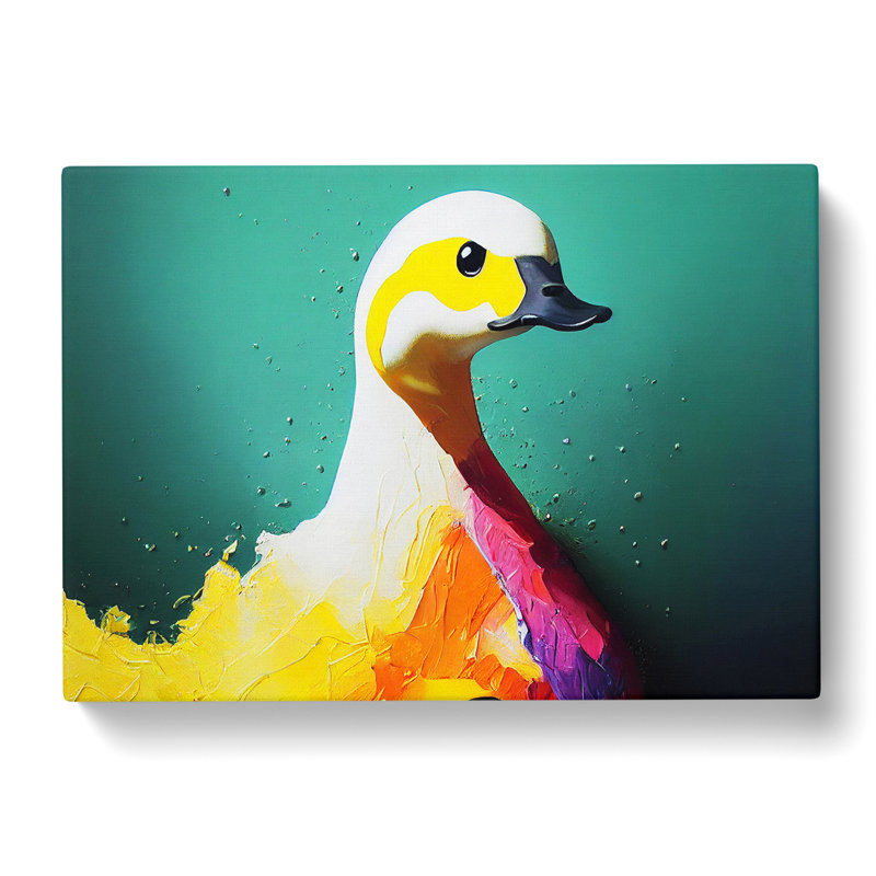 Painted Duck Abstract - Wrapped Canvas Print, 40cm H x 60cm W x 3cm D