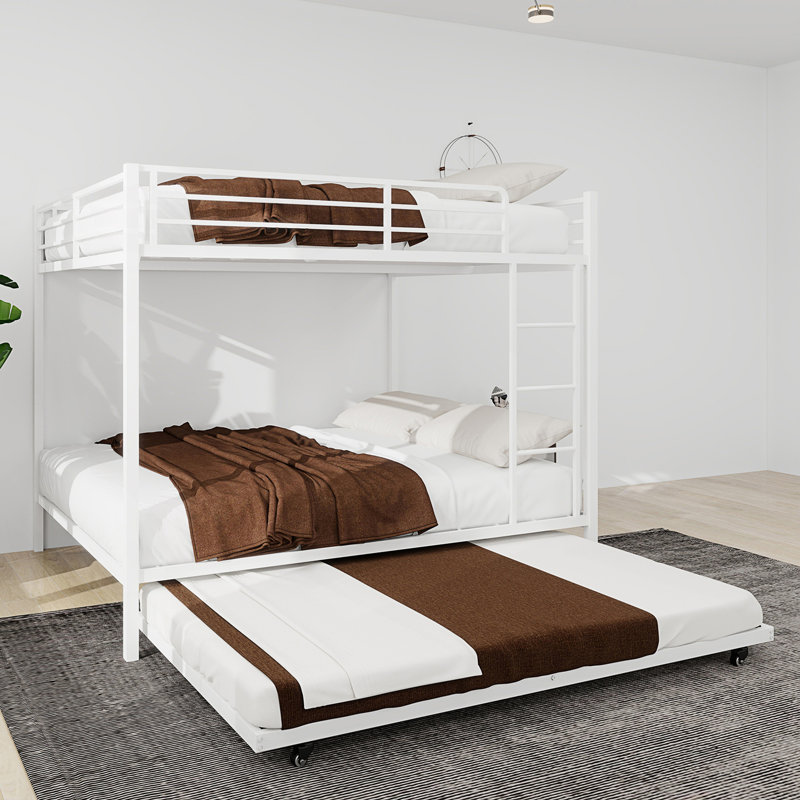 Full Size Bunk Bed With Trundle, Full, White