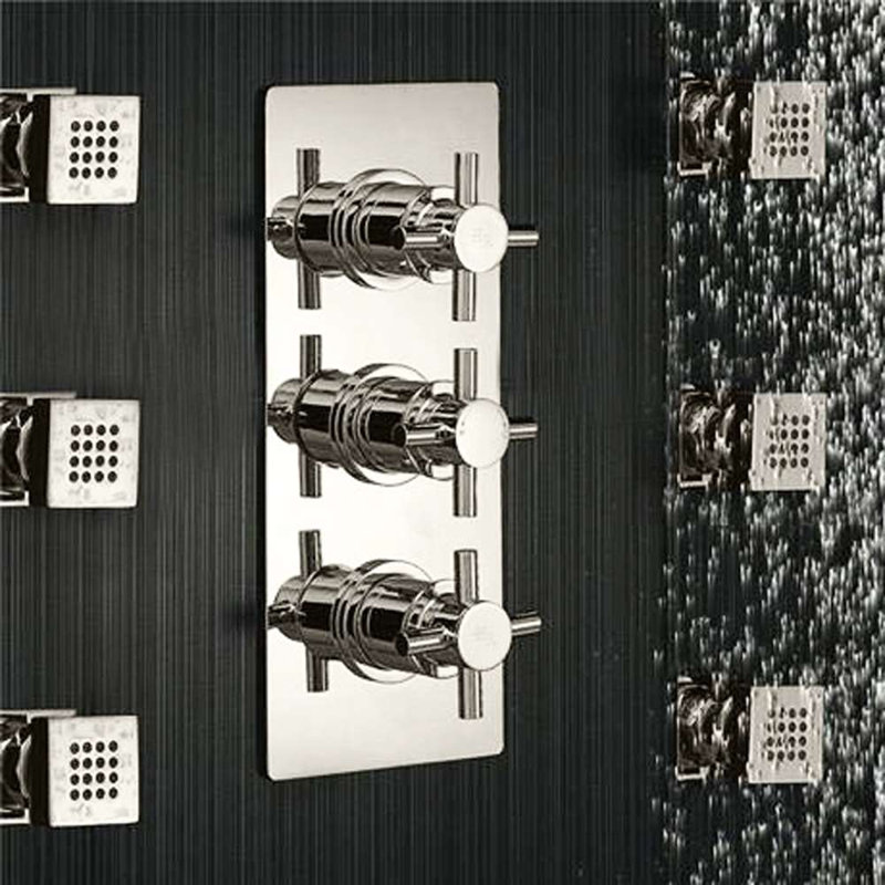 Reno Ceiling Mount Shower Head Set with 6 Body Massage Jets