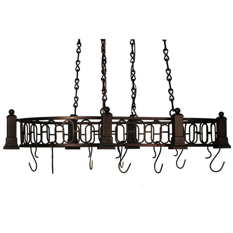 Revival Deco Oblong Handcrafted Hanging Pot Rack