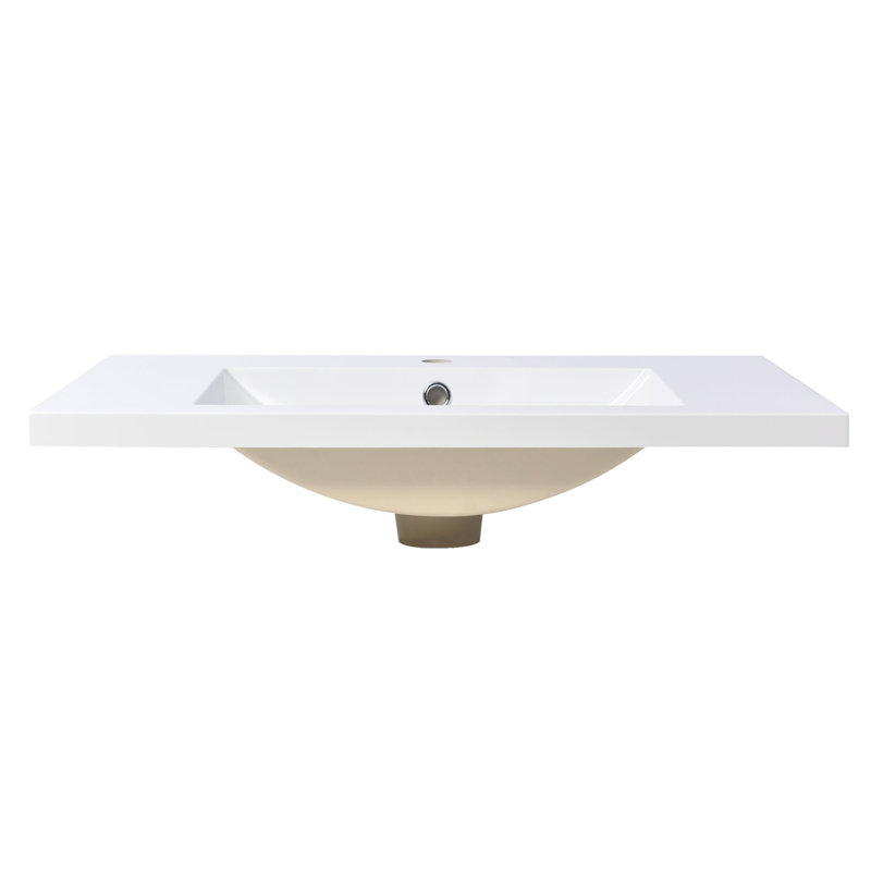 Lavabo de salle de bain rectangulaire monotrou 30 po x 18 po, lavabo de meuble-lavabo seulement, robinet non inclus