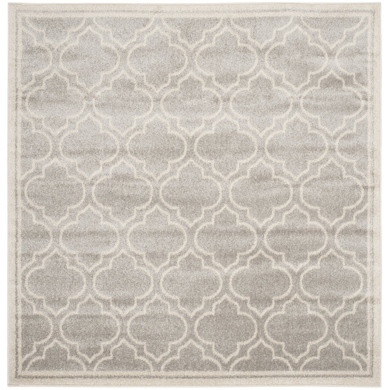 Tapis gris clair / ivoire à motif géométrique Ammundsen