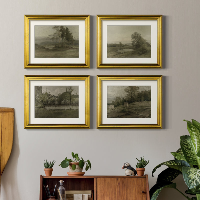 «Vintage Landscape XL», ensemble de 4 reproductions encadrées, H 22 po x l 30 po