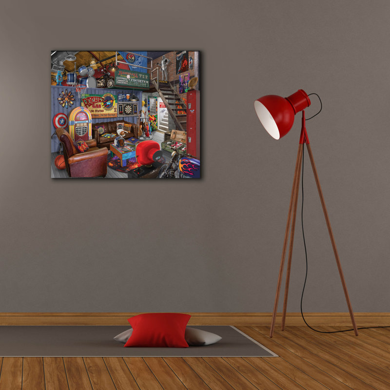 «The Hangout» par Bigelow, illustrations sur toile, H 26 po x l 30 po x P 1,5 po