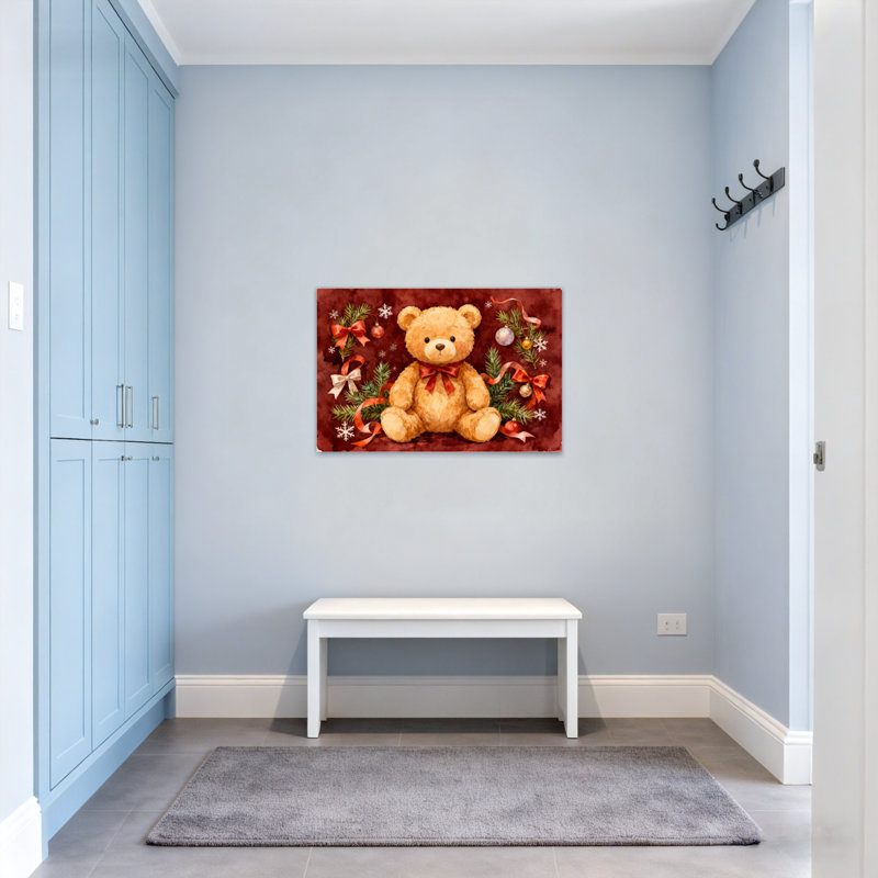 Imprimé décoratif de Noël ours en peluche de Noël, H 32 po x l 48 po