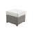 Beige Fabric & Gray All-Weather Wicker Patio Sofa & Ottoman With 2 Toss Pillows