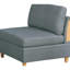 Modulaire moderne 7 pièces avec tissu en acier, 4 canapés d'angle, 2 chaises sans accoudoirs, pour espace de vie contemporain 7 pièces, coins, style espace