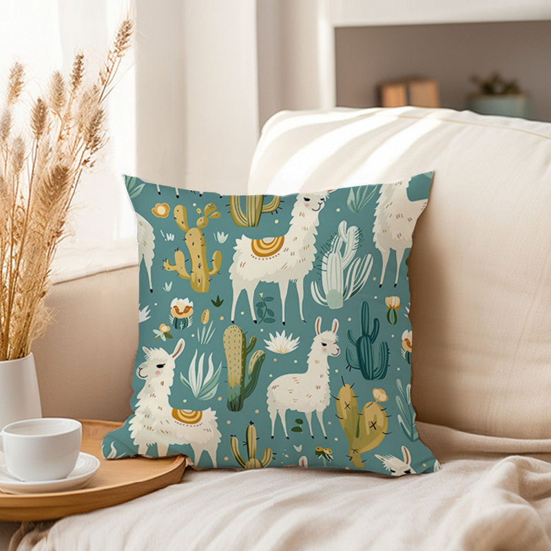 Animals Llama Pattern II Modern, 18"H x 18"W