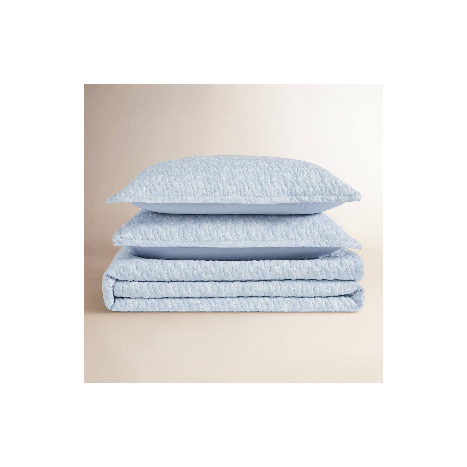 Shelese Blue Standard Cotton Quilt Set, King Quilt + 2 King Pillow Shams