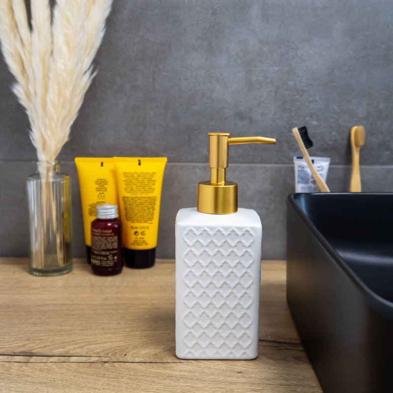 Ahmani Ceramic / Porcelain Soap Dispenser, White