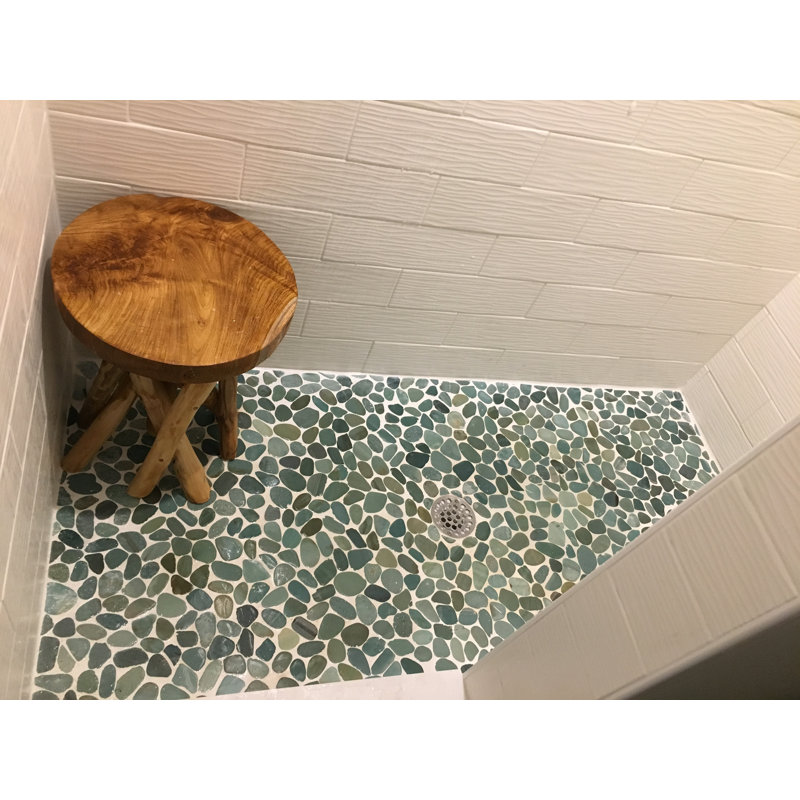 Taipei Green Leveled Pebbles Natural Stone Mosaic for Floor and Wall