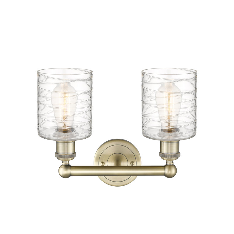 Éclairage pour meuble-lavabo à 2 lumières à intensité variable, Laiton antique, Tourbillon déco