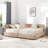 Full Size Storage Upholstered Tufted Bed Frame, Sofa Bed Frame With Comfortable Backrest And Armrests, Full Size Bed For Bedroom, Living Room,Velvet, PINK(80.5''*59''*29.5'')