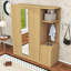 Armoire élégante avec 4 portes, tiroirs et miroir pleine grandeur-1290487934