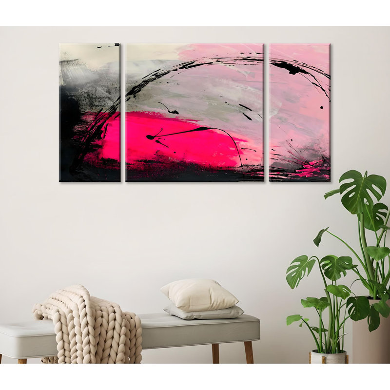 Stunning 3-Piece Decorative Canvas Painting Set, 7.9 x 17.7 inches (2 Pieces), 17.7 x 17.7 inches (1 Piece) | 50% Cotton / 50% Polyester, 100% Wooden Frame (Thickness: 0.8 inches) | Eye-Catching Digital Art for Home Decor