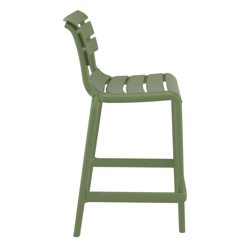 Tabouret de comptoir d'extérieur Ruta, Vert olive, 25.60"