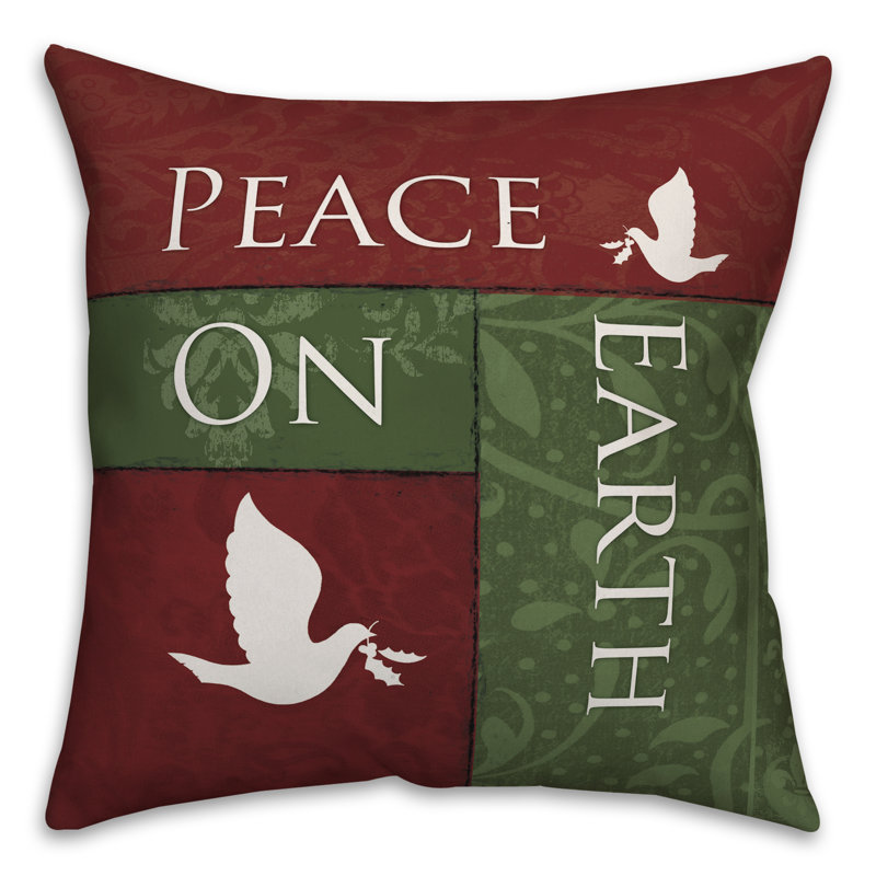  Housse de coussin Peace of Earth, 18 po x 18 po, Polyester/ Bourre en polyester