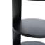Table d'appoint ronde d'intérieur en métal à 3 niveaux avec armoire à porte coulissante, noir mat