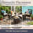 Lavish Home 3PC Outdoor Patio Furniture Set with Chairs and Table (Brown)
