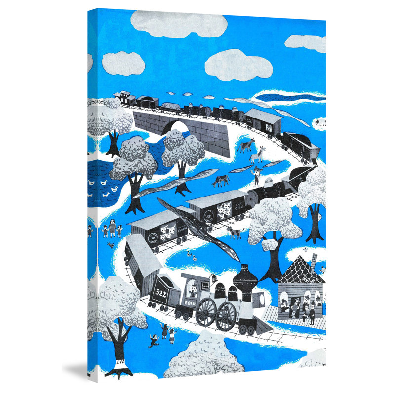 Circus Train - Wrapped Canvas Print, 61cm H x 41cm W