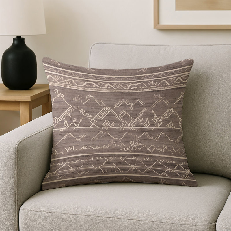 Coussin décoratif intérieur et extérieur Modern, Carré 16 po, Gris Sud-Ouest 2