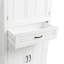 Armoire de rangement de salle de bain avec portes et tiroir, plusieurs espaces de rangement, tablette réglable, blanc