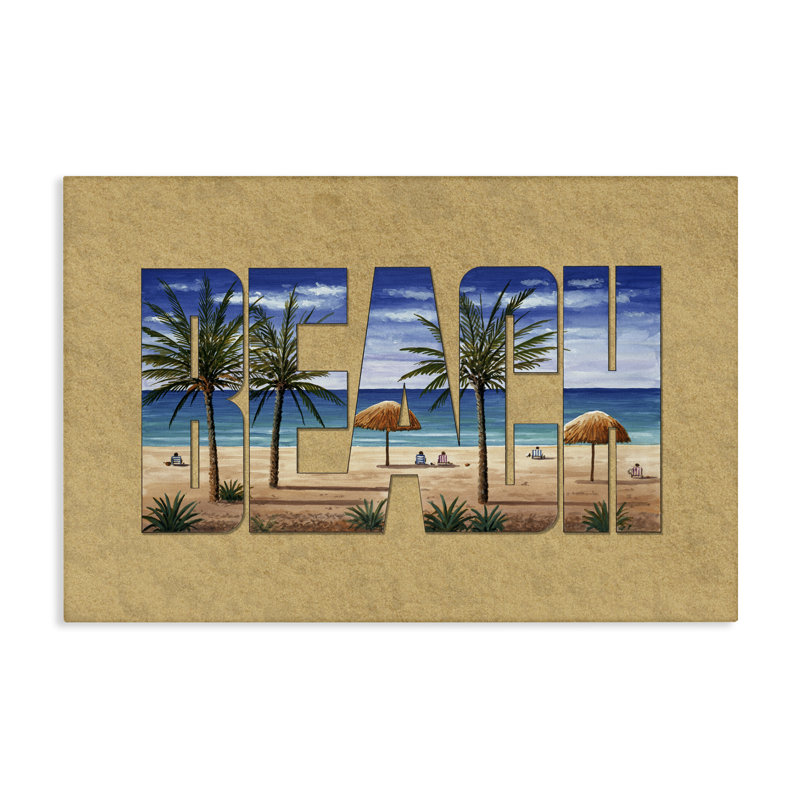  "Tropical Beach Outline" par Art Brands, LLC, H 16 po x l 24 po