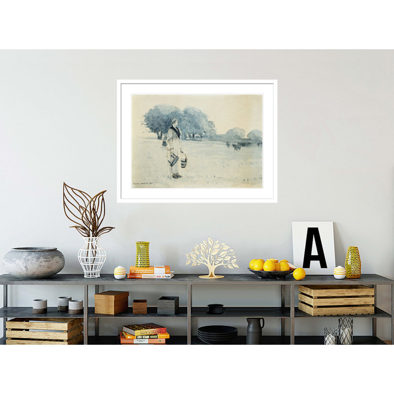 «Milkmaid» par Winslow Homer - impression giclée encadrée, H 17,19 po x l 21,75 po