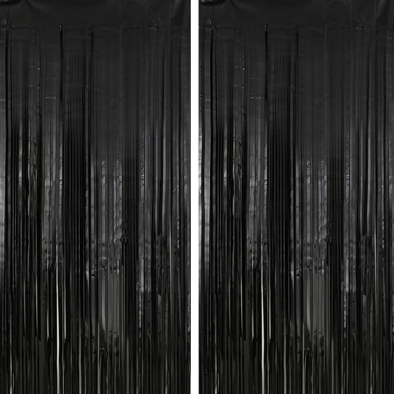 Ensemble de 2 rideaux décoratifs à franges décoratives en aluminium pour fête, fin d'année, nouvel an, décorations de mariage