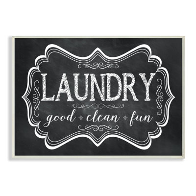 «Laundry Good Clean Fun Chalk Look», art textuel sur toile
