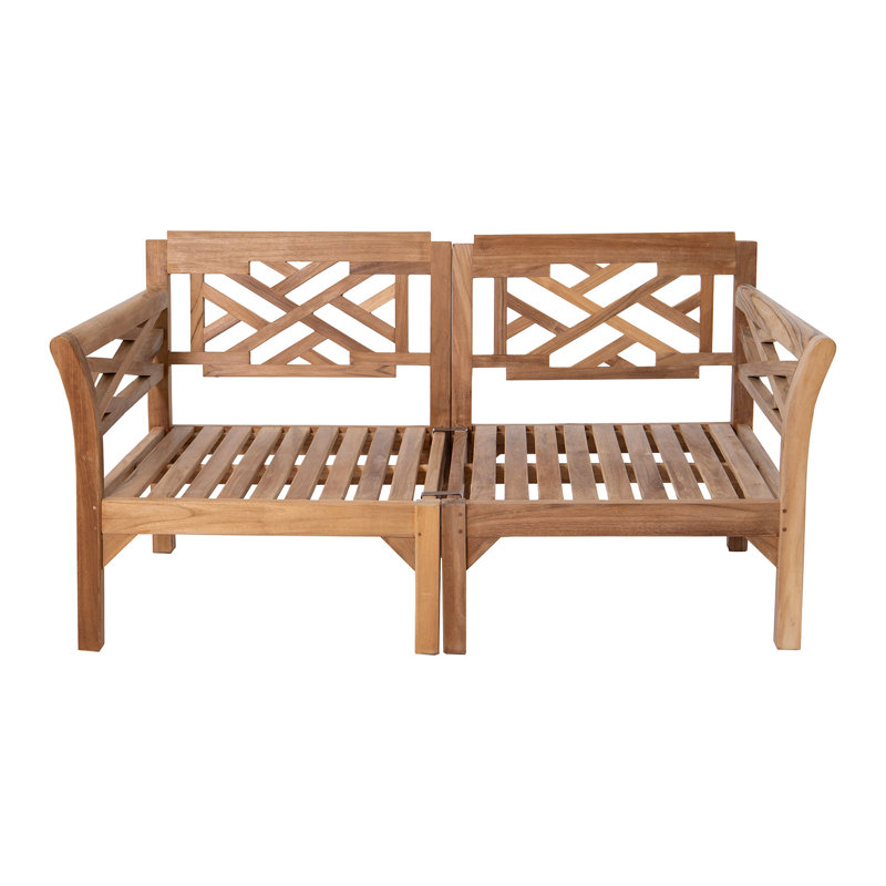 Monterey Outdoor 6 - Piece Teak Conversation Set, Cocoa, 4 Pcs:  Loveseat,Chair,Cushion,Table